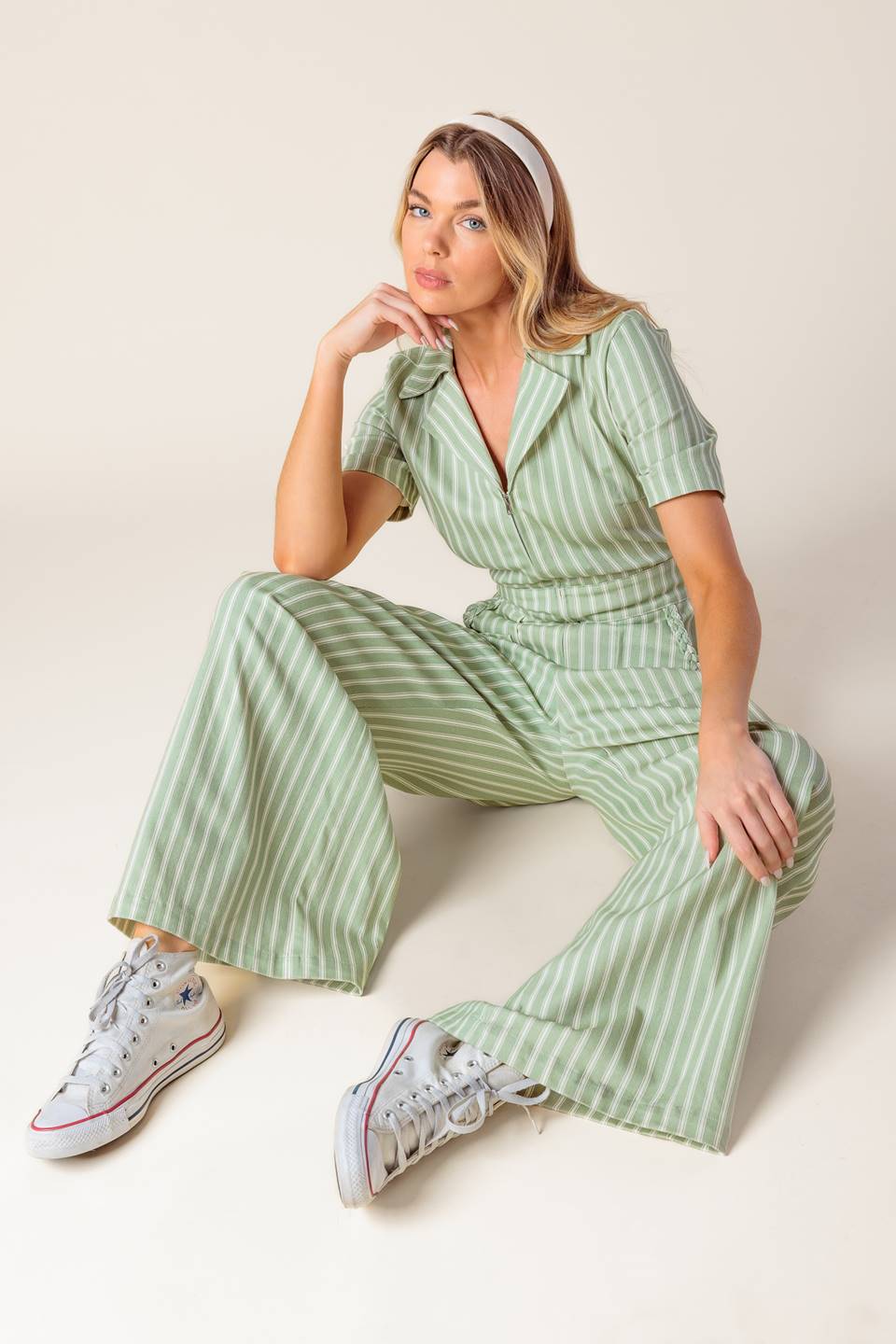 COUNT ME IN OLIVE WOVEN JUMPSUIT