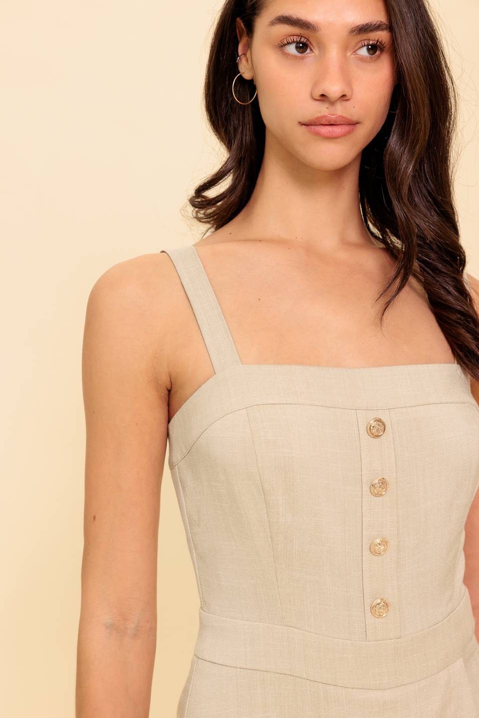 TREND ALERT KHAKI WOVEN ROMPER