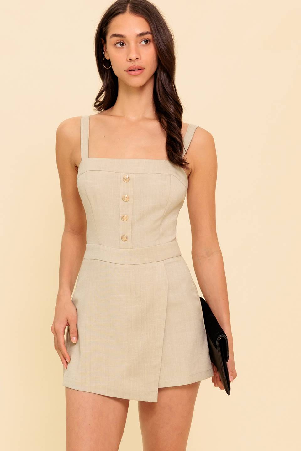 TREND ALERT KHAKI WOVEN ROMPER