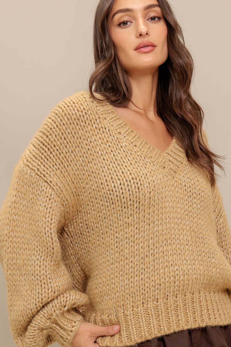 EARTHY TOUCH SWEATER KNIT TOP