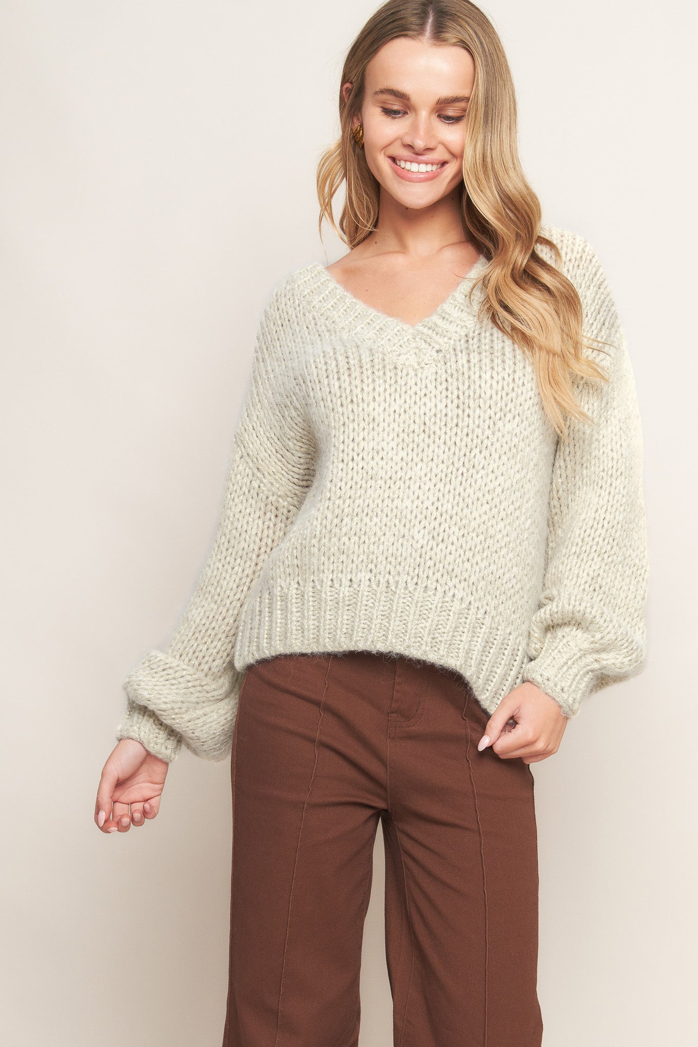 EARTHY TOUCH SWEATER KNIT TOP