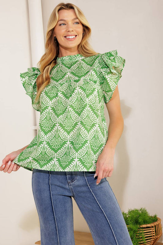 WANT YOU AROUND WOVEN TOP