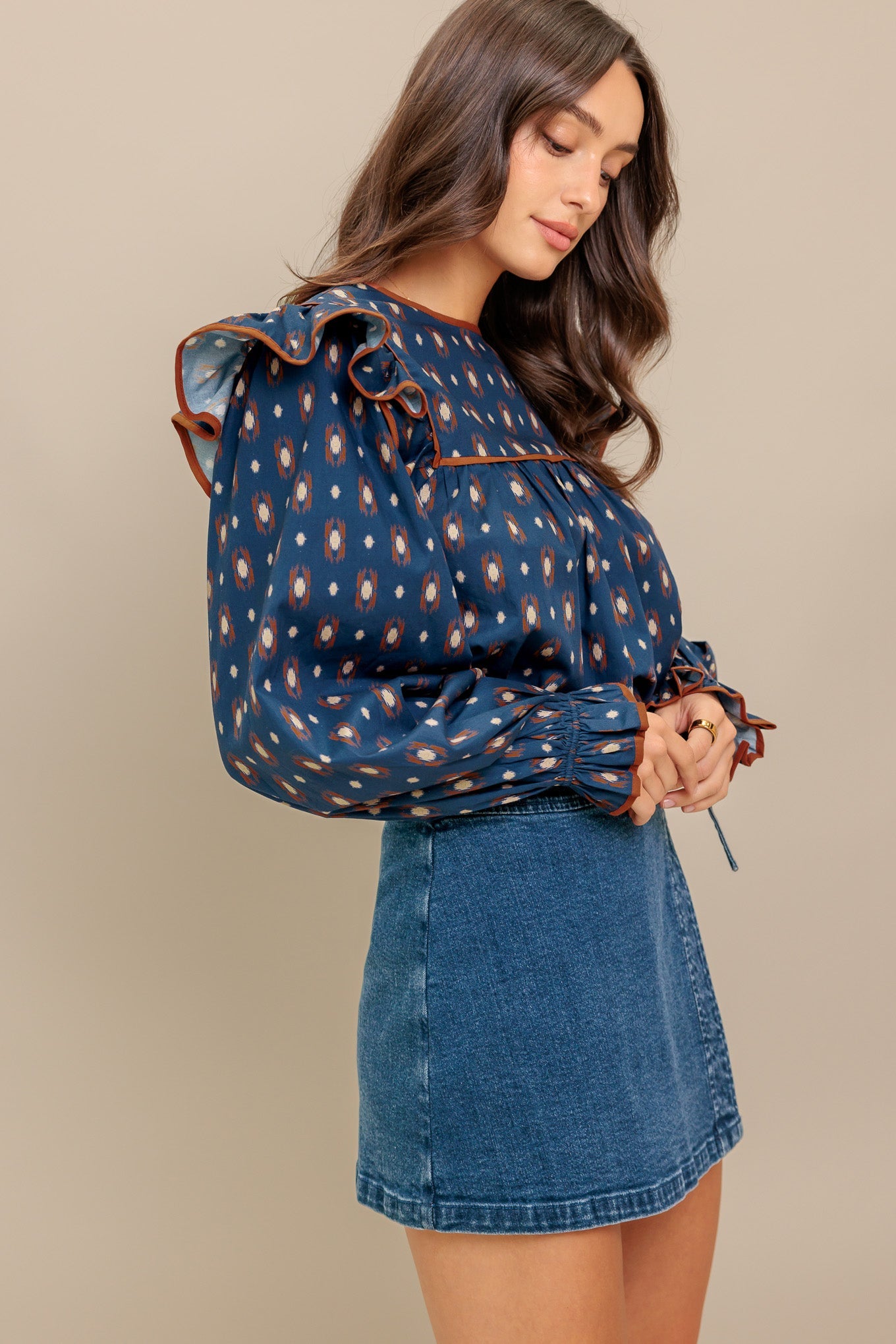 WESTERN CHARM  WOVEN TOP