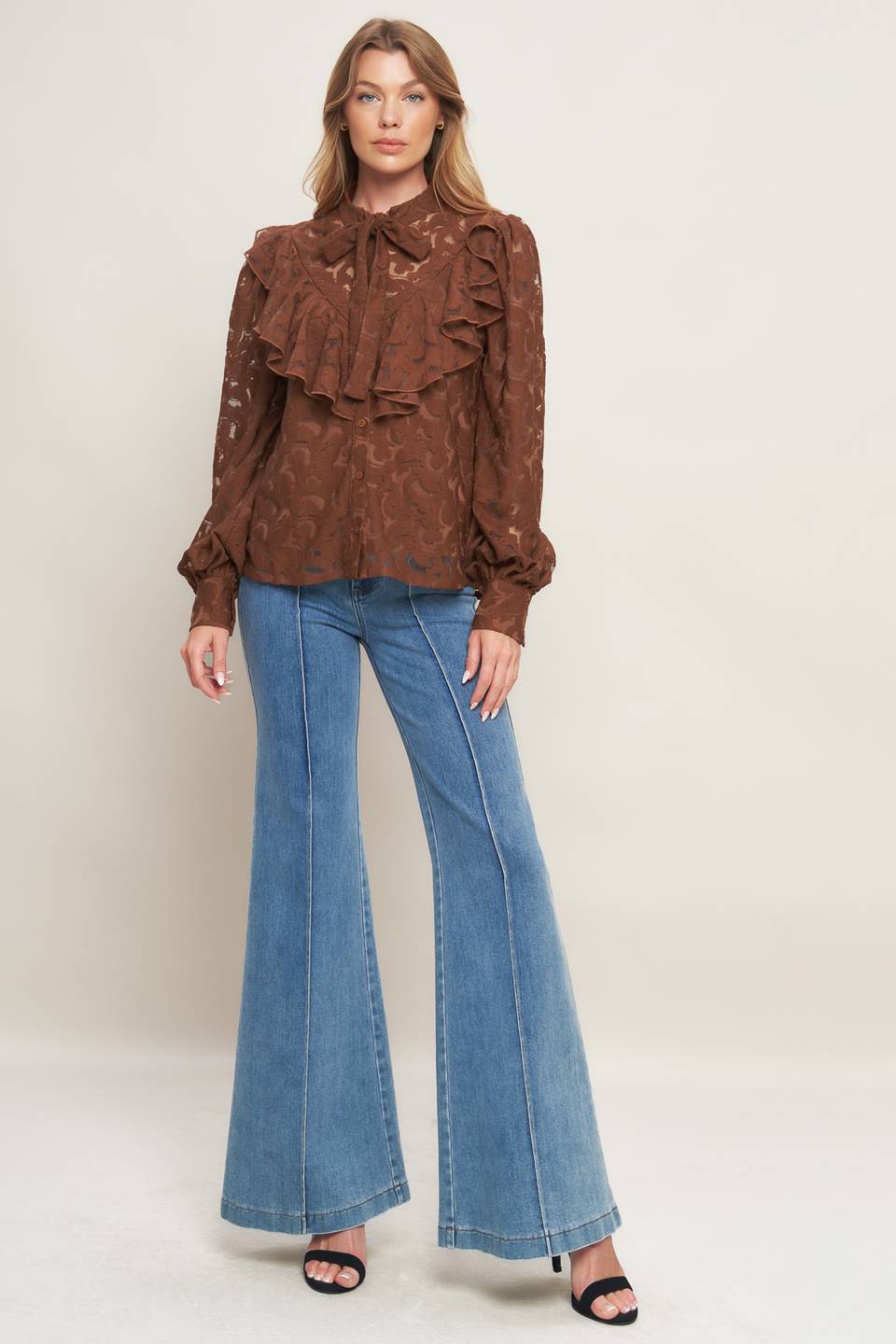 ROMANTIC SHADE WOVEN LACE TOP