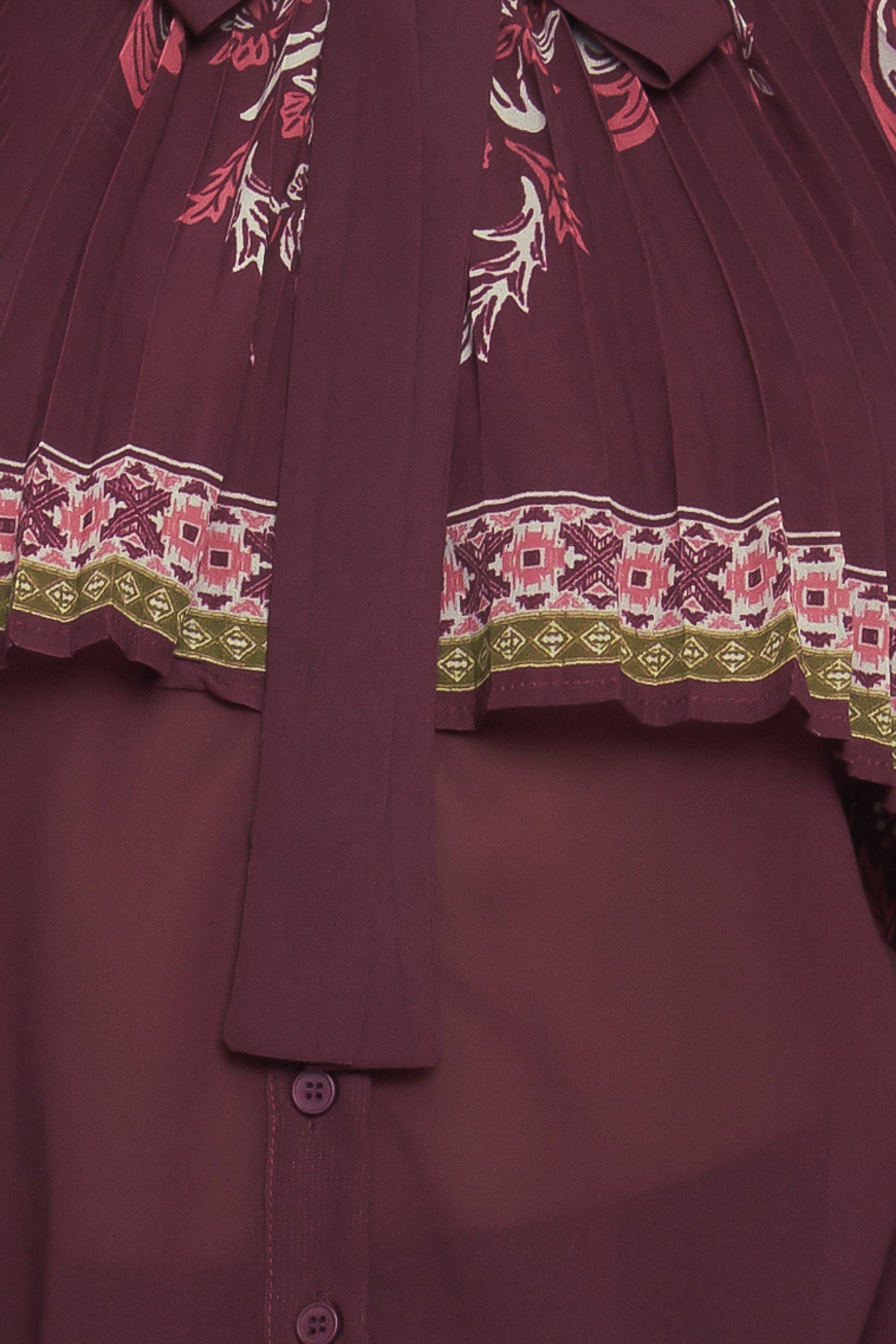 AZTEC CHERRY WOVEN TOP