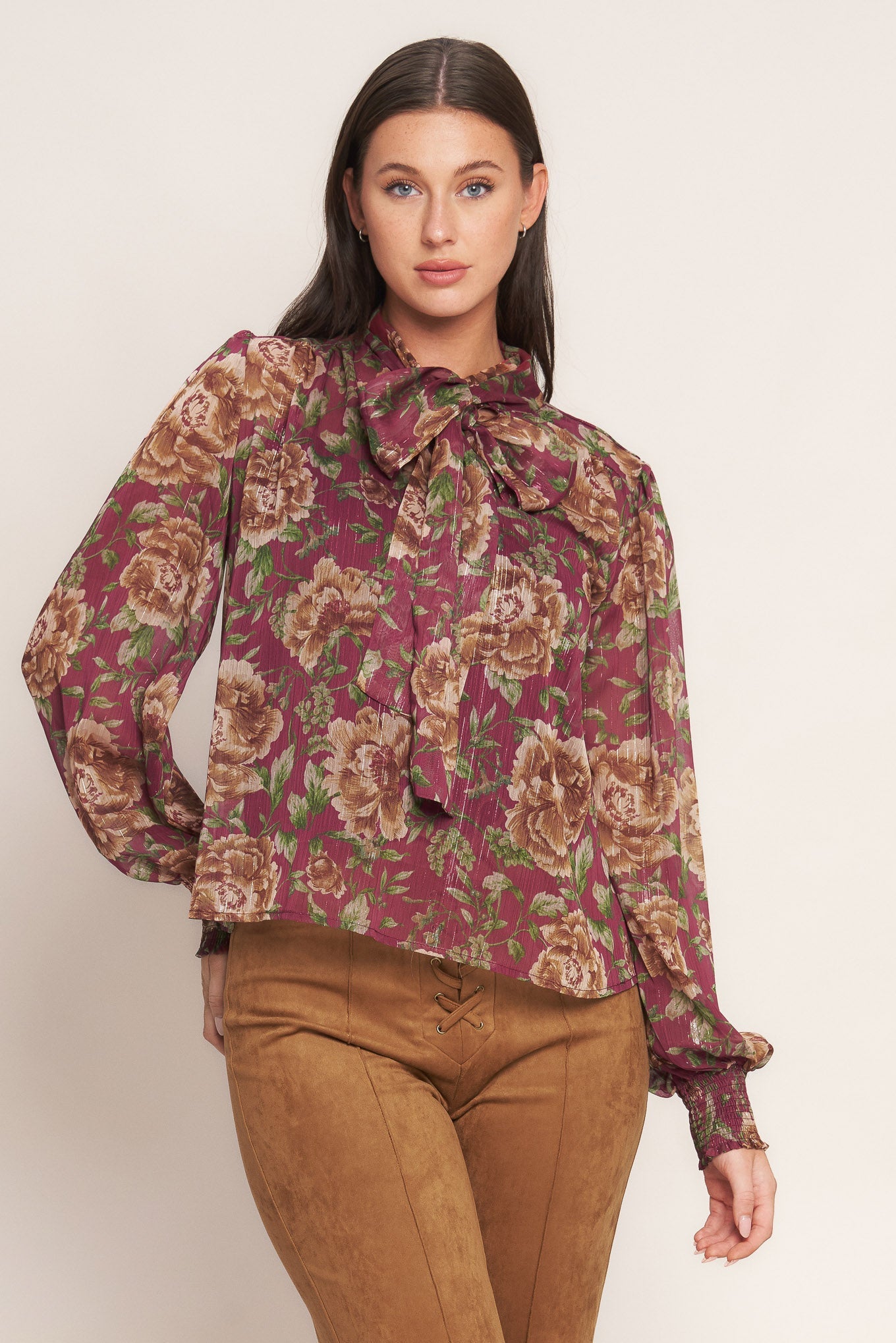 WHISPERING GARDEN WOVEN TOP
