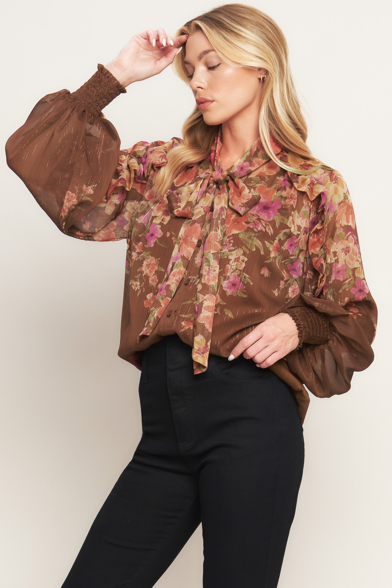 EARTHLY ROMANCE WOVEN TOP
