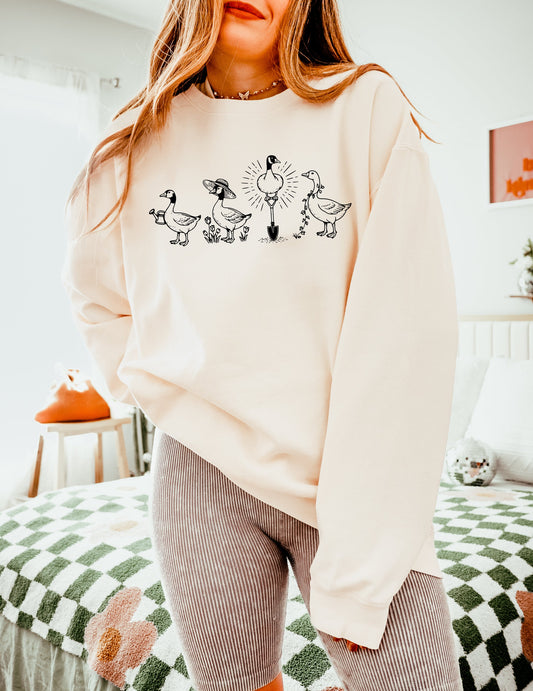 Goose Gardening Plant Botanical Garment Dyed Comfort Colors Sweatshirt