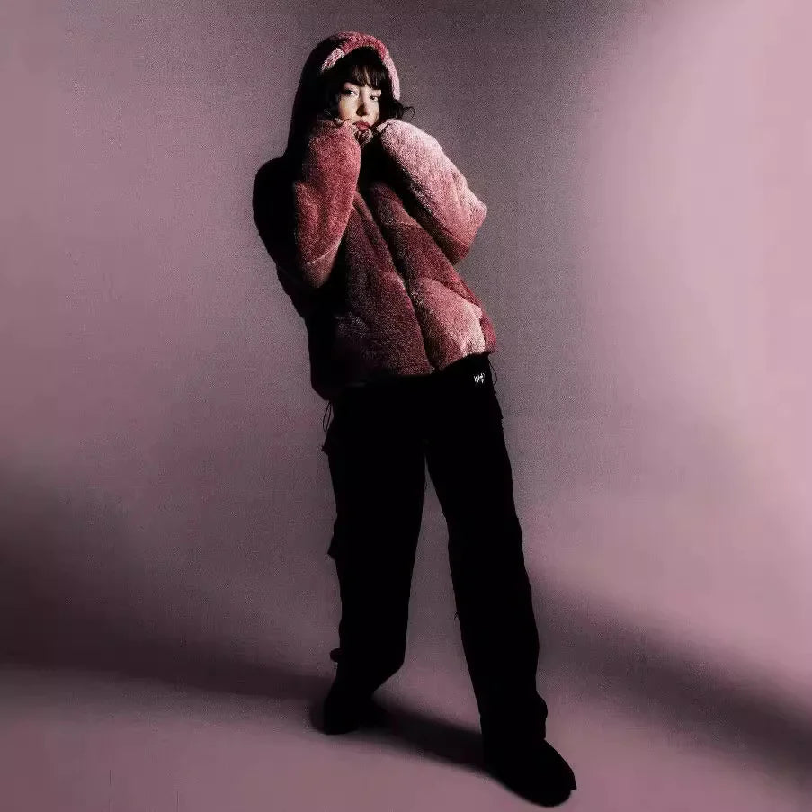 Lambswool Fluffy Zip Jacket  - # BOAA13210010