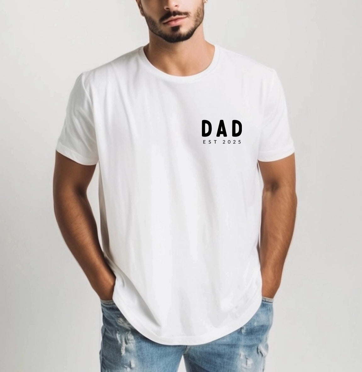 Dad Personalized est year Comfort Colors T Shirt (cali left chest) (Copy)