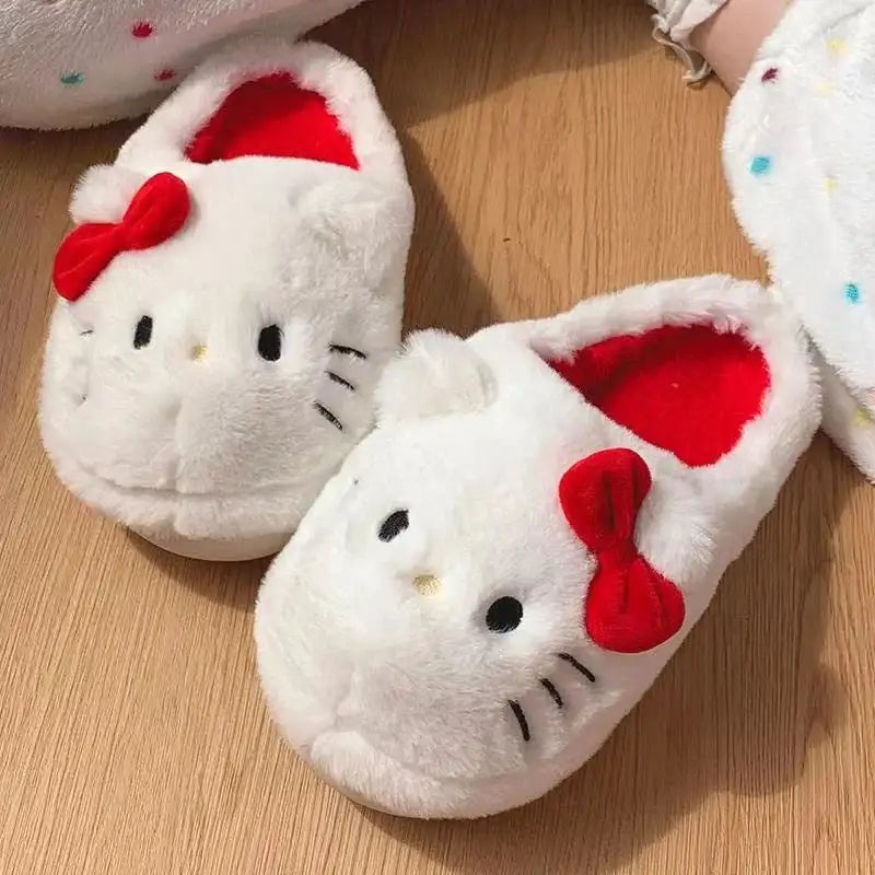 Kitty Kawaii Fluffy Fuzzy House Shoe Slippers - # GIAA73610009