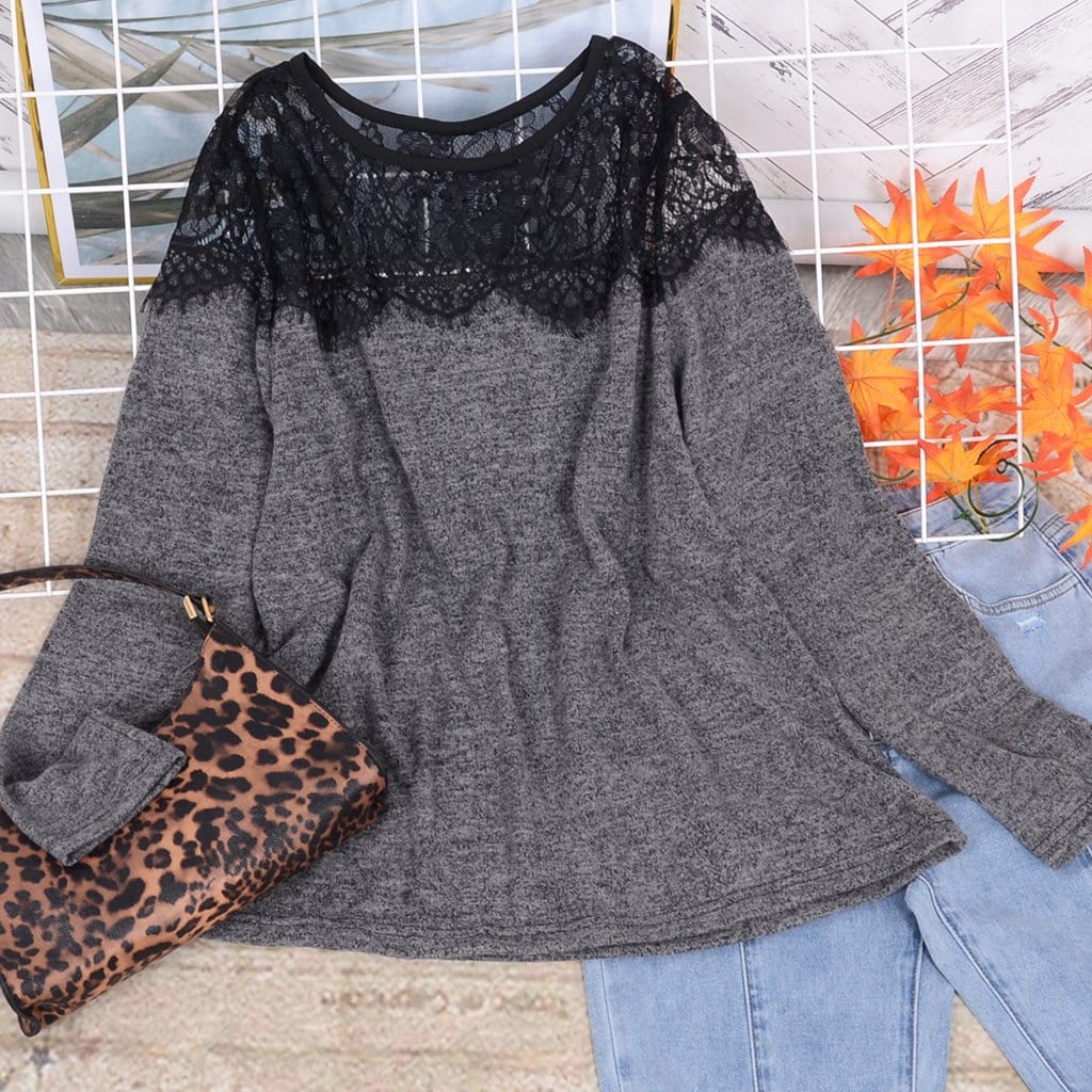 Lace Shoulder Summer Pullover