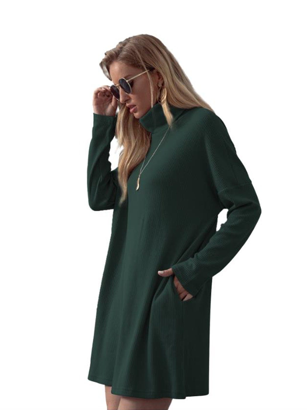 Soft Turtleneck Tunic Sweater