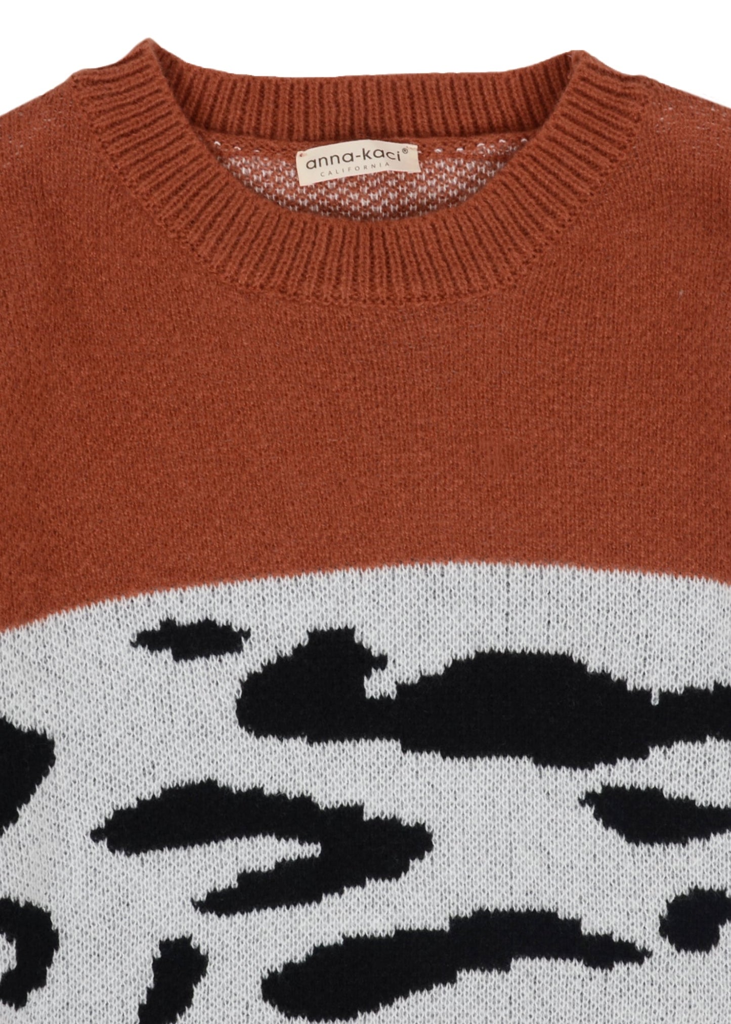 Color Block Animal Print Sweater