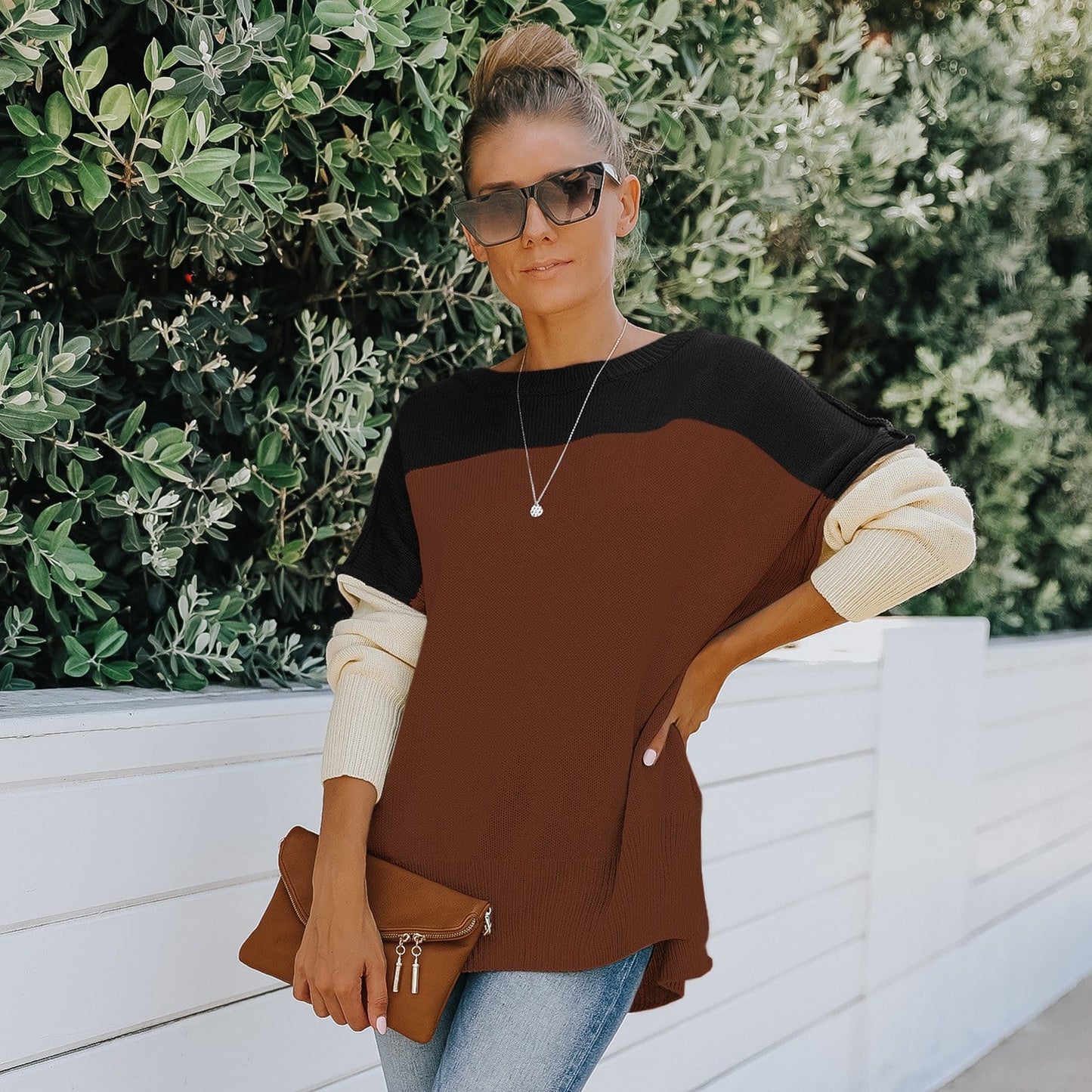 Triple Tone Long Knit Sweater