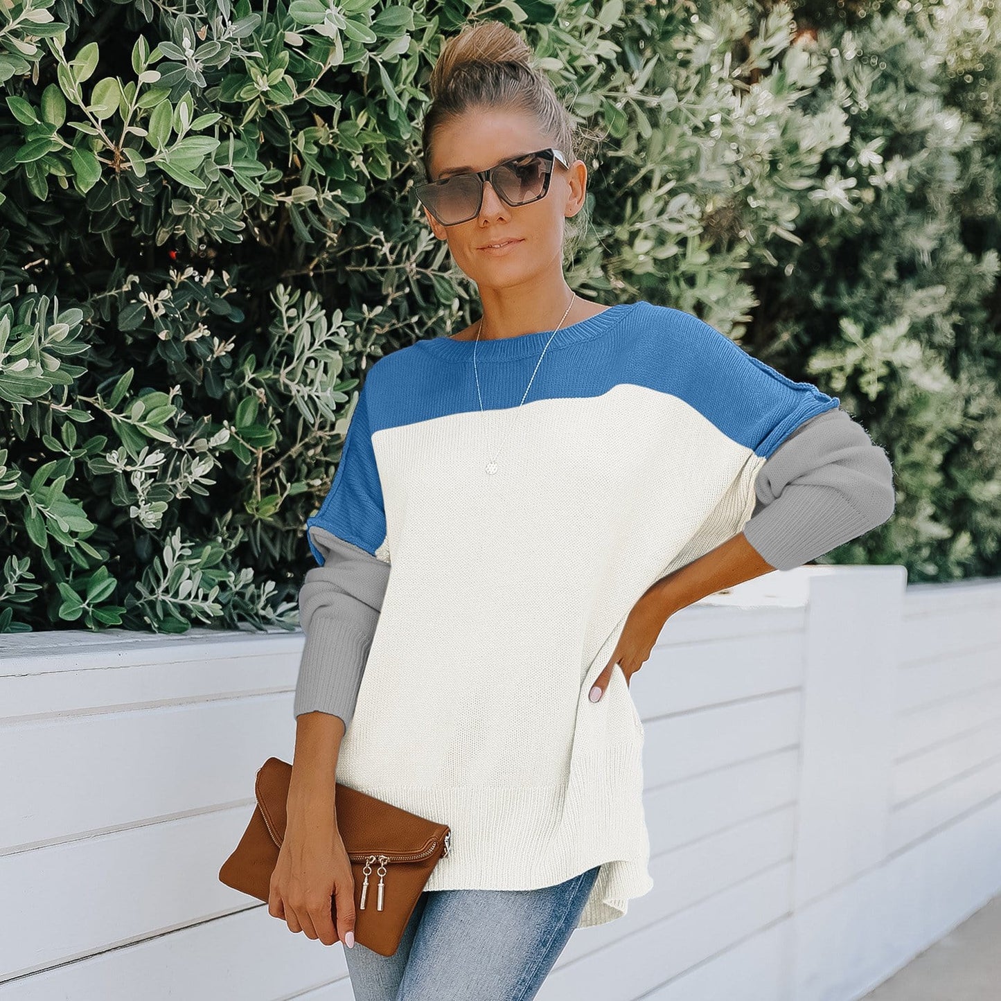 Triple Tone Long Knit Sweater