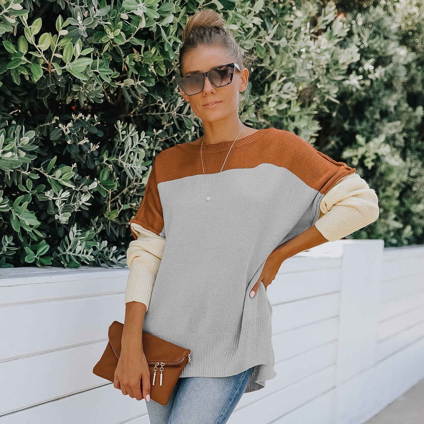 Triple Tone Long Knit Sweater