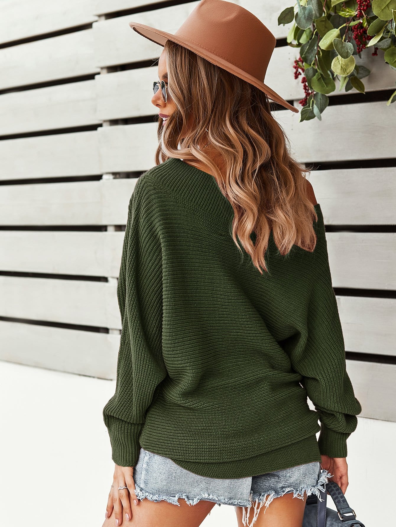 One Shoulder Textured Knit Sweater