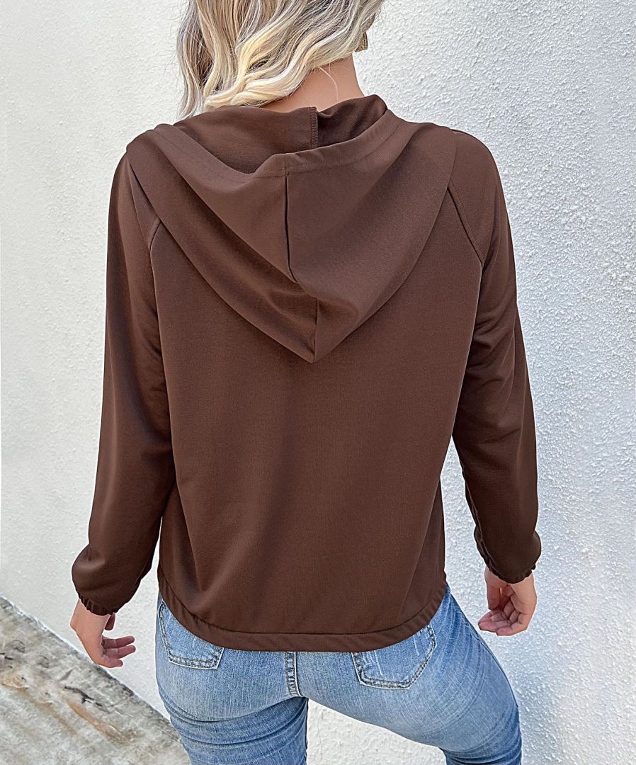 Half Button Hooded Sweatshirt