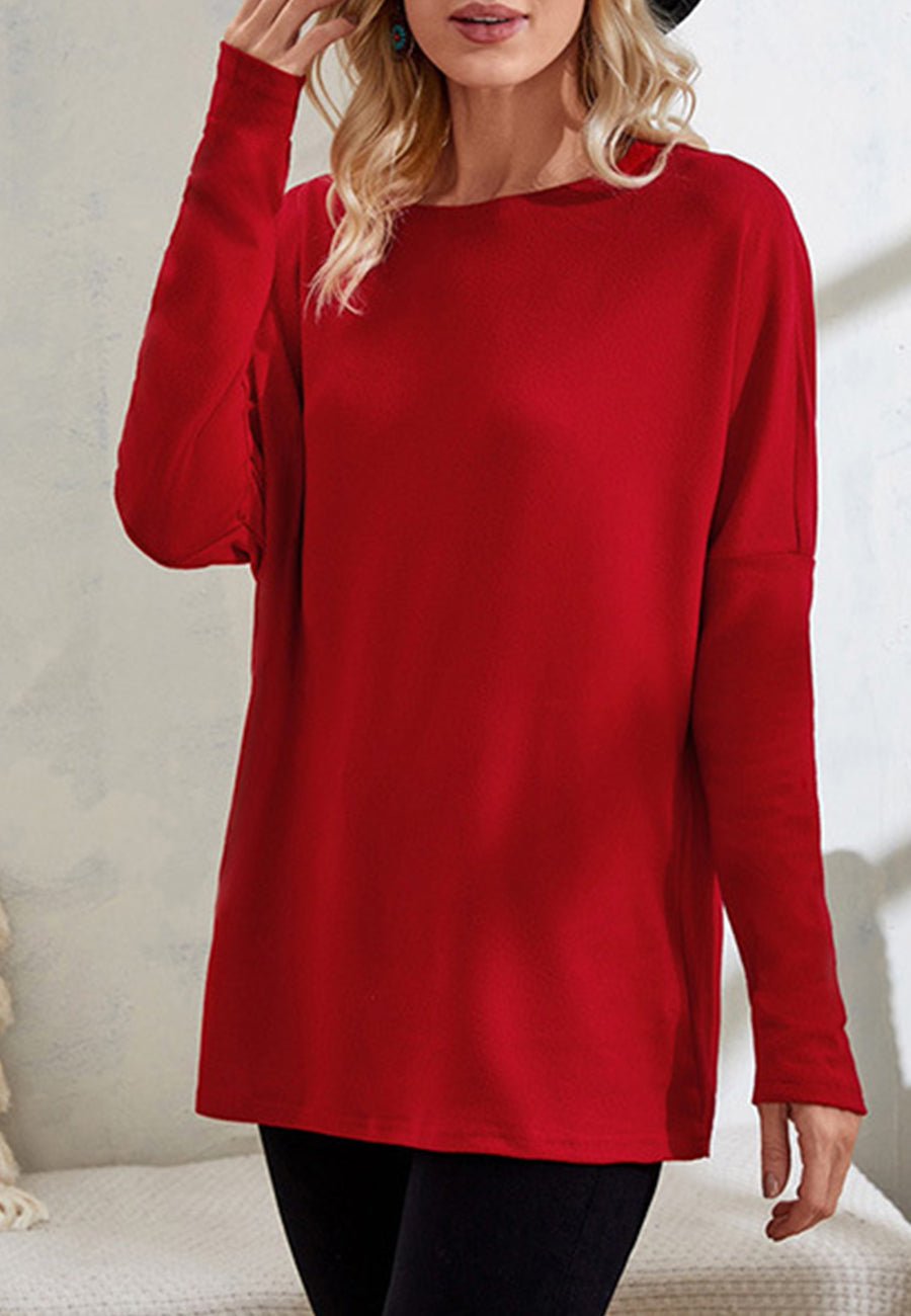 Boat Neck Drop Shoulder Sweater