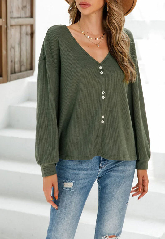 Unique Button Detail Sweater