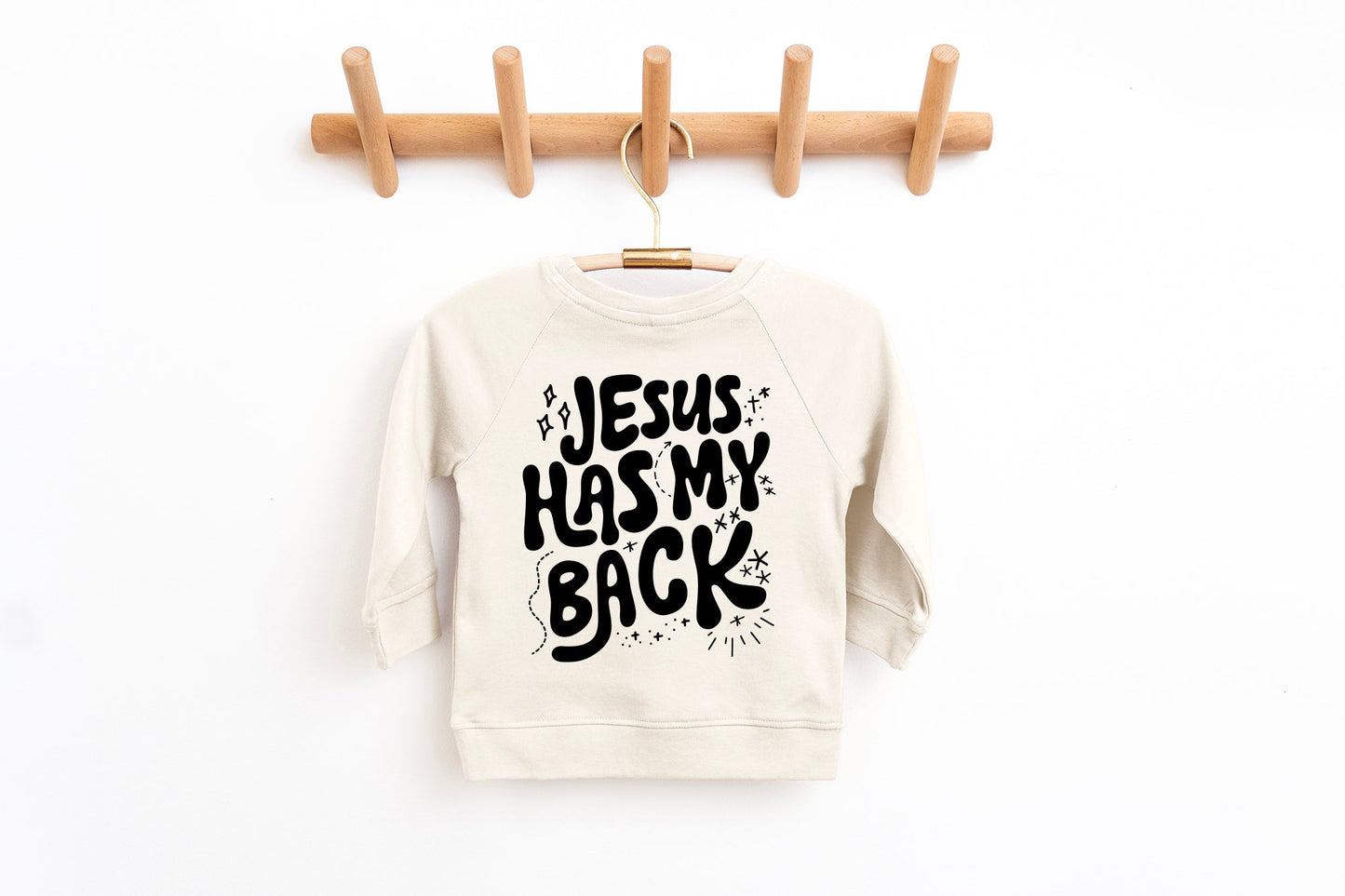 Jesus has my back Christian Organic Cotton Toddler Kids Pullover