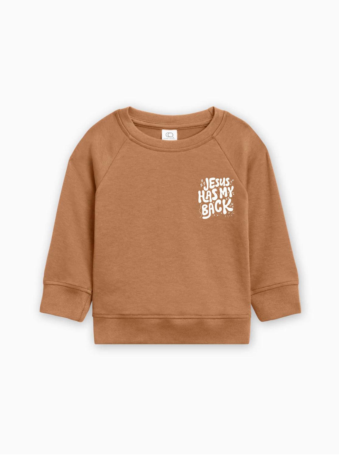Jesus has my back Christian Organic Cotton Toddler Kids Pullover