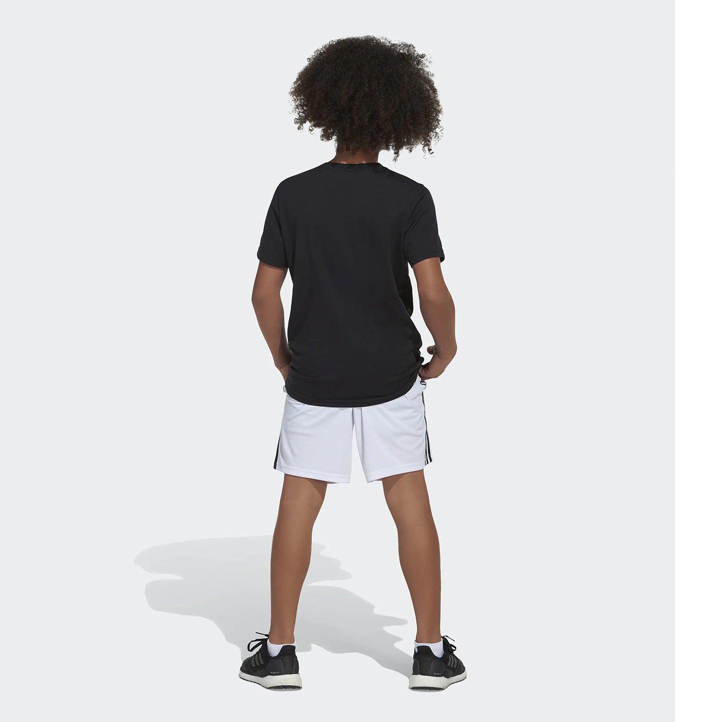 adidas boys Classic 3-stripes Shorts 7 White - # BOAA13610002
