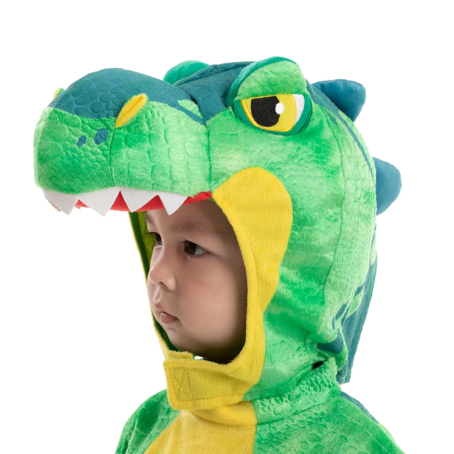 Spooktacular Creations T-Rex Costume, Dinosaur jumpsuit Jumpsuit for Toddler and Child Halloween Dress Up Party Green Small (5-7 YRS) - # BOAA31310002