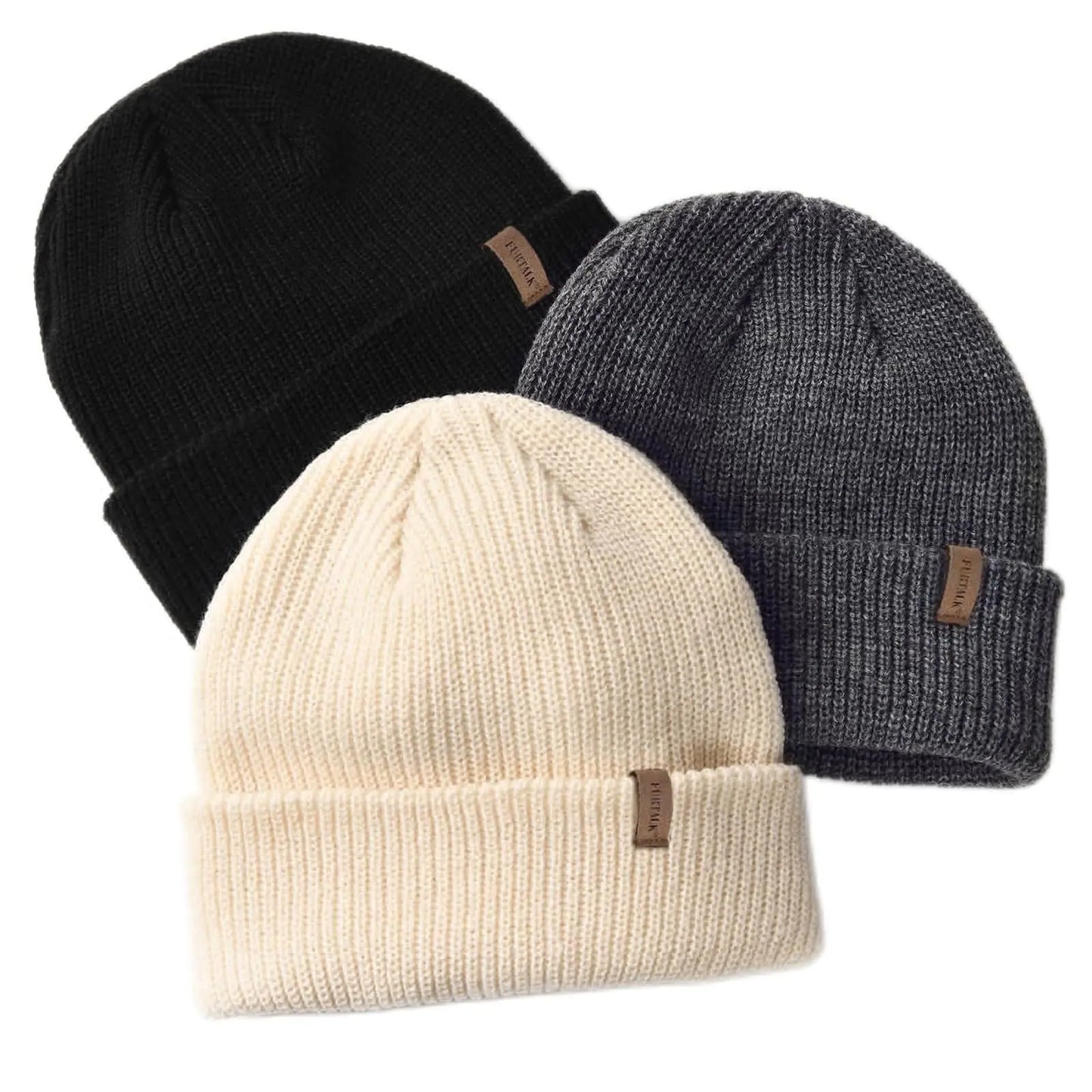 FURTALK Toddler Beanie Baby Boys Girls Beanies Kids Winter Hats Children Knit Warm Caps 3-8 Years Beige+pink+caramel - # BOAA21910001