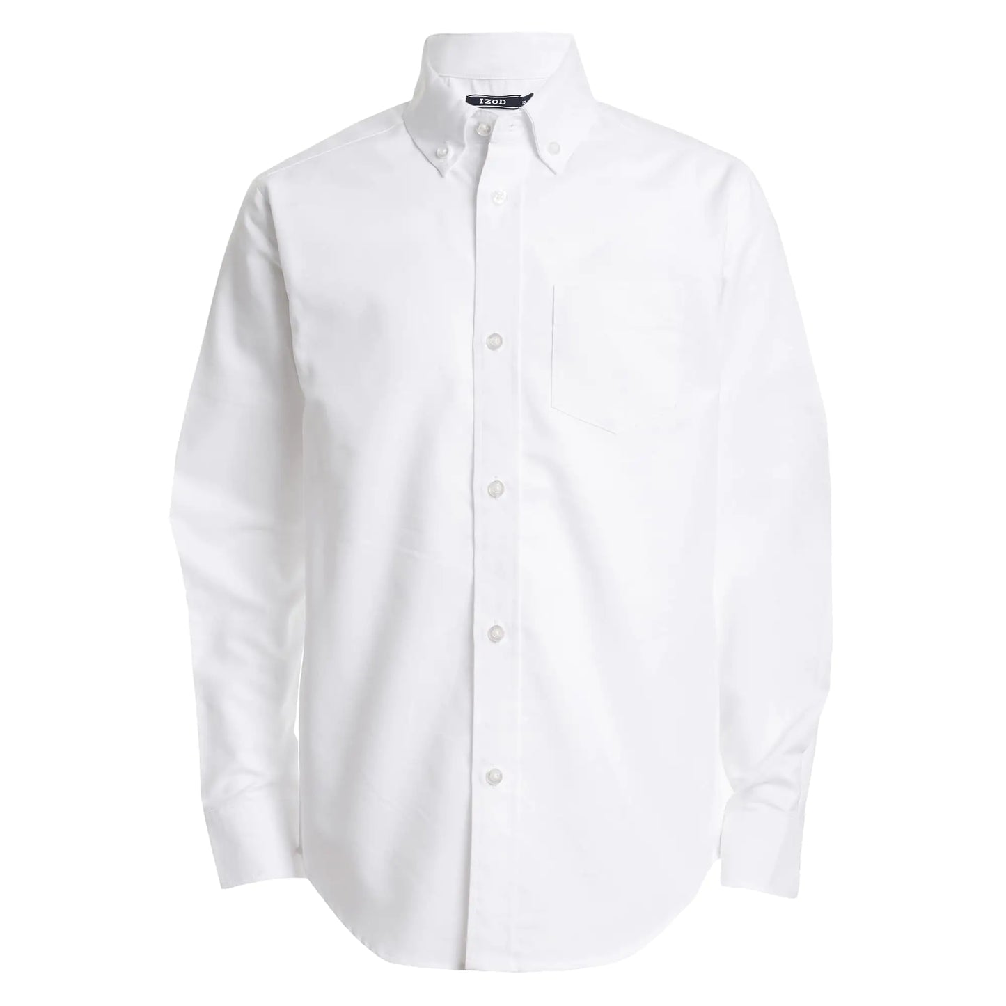 IZOD Boys' Long Sleeve Solid Button-Down Collared Oxford Shirt with Chest Pocket 2T White - # BOAA11510006