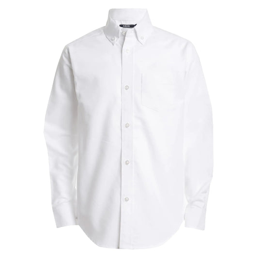 IZOD Boys' Long Sleeve Solid Button-Down Collared Oxford Shirt with Chest Pocket 2T White - # BOAA11510006