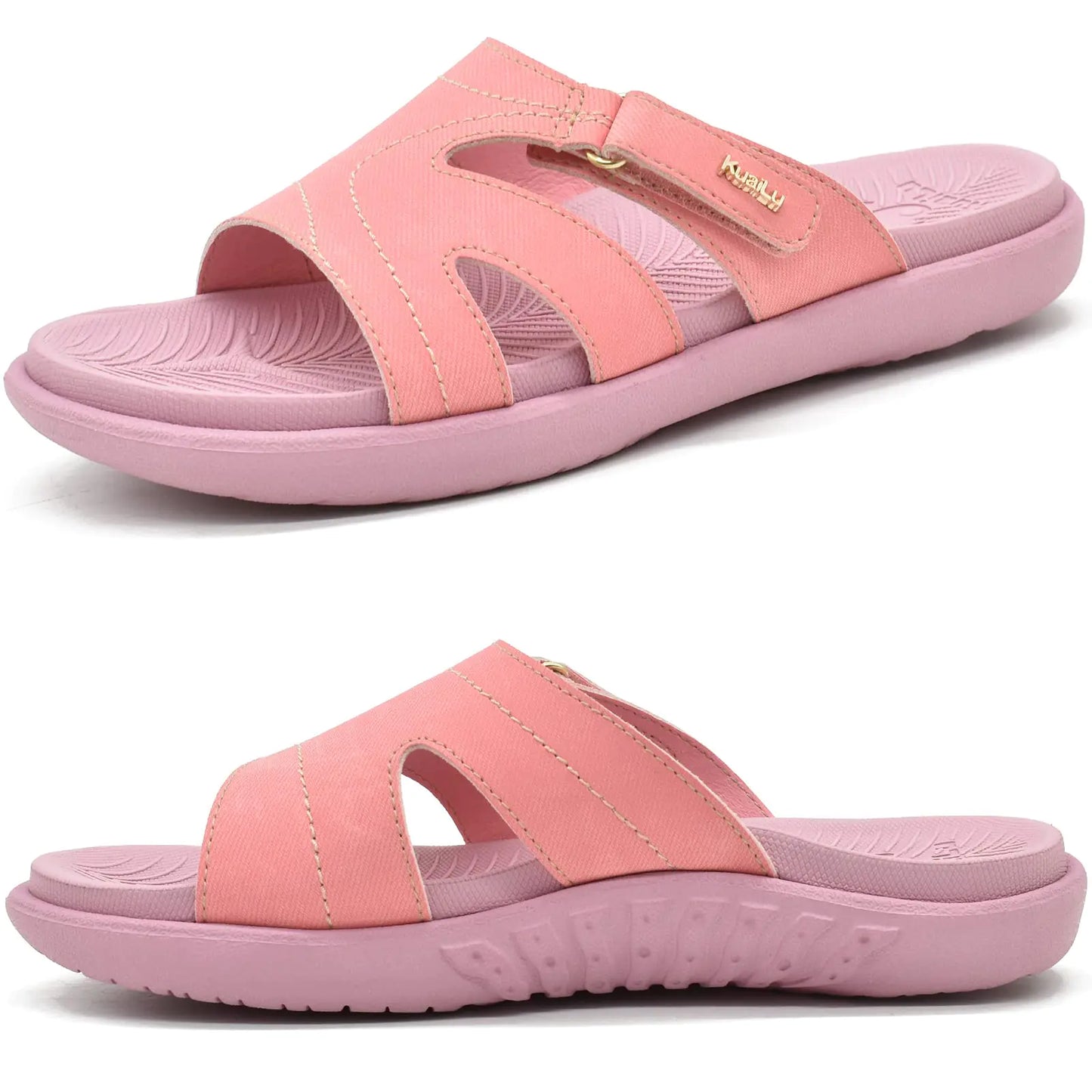 KuaiLu Womens Fashion Orthotic Slides Ladies Lightweight Athletic Yoga Mat Sandals Slip On Thick Cushion Slippers Sandals With Comfortable Plantar Fasciitis Arch Support 8 Pink - # GIAA73510003
