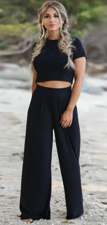 New Short-sleeved T-shirt And Trousers Two-piece Set Suit - # GIAA23310003