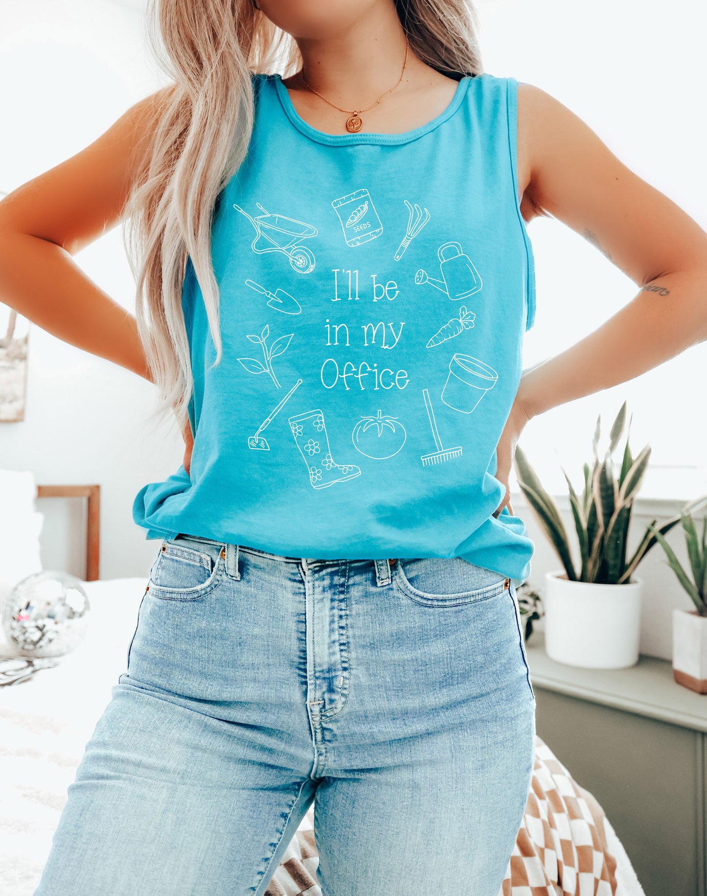 Gardening Plant I'll be in my office Nature Comfort Colors Tank Top