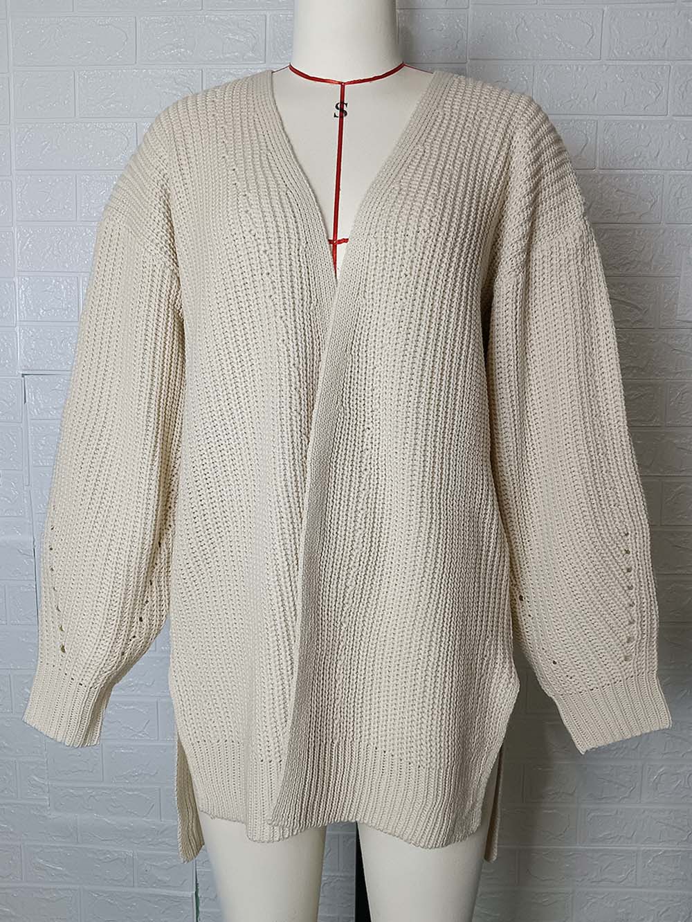 Laid Back Mid-Length V Neck Knit Cardigan Outerwear | NCS