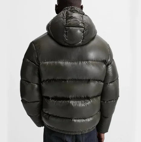 Black Down Hooded Short Coat – Warm and comfortable - # BOAA13210012