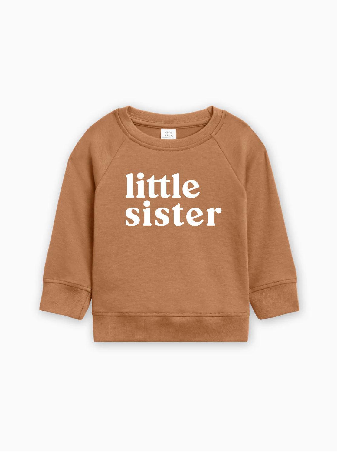 Little Sister Organic Cotton Baby Toddler Girl Pullover (Serif)