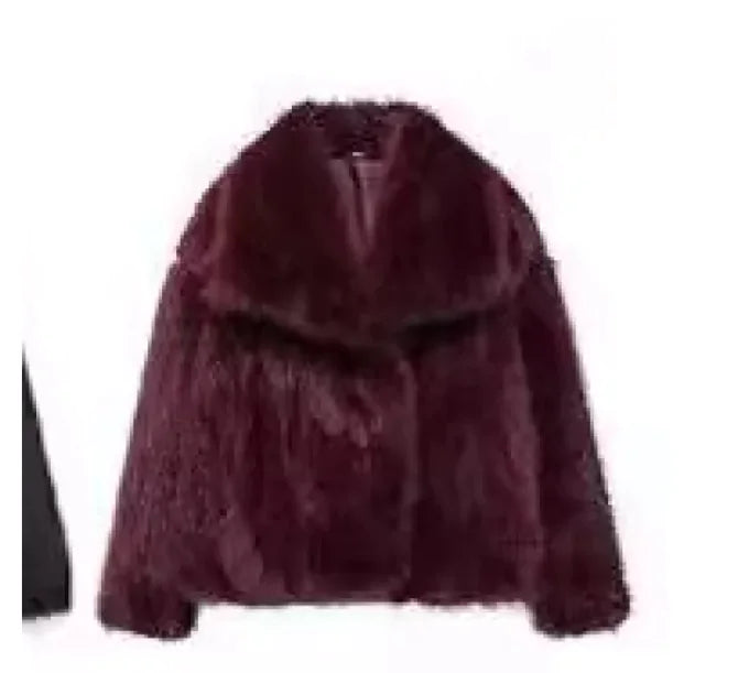 Girls and Women's Plush Lapel Winter Coat - # GIAA22310002