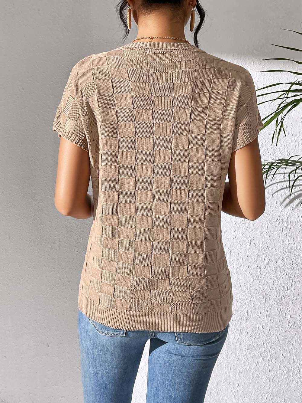 Loose Casual Short Sleeves Knitted T-Shirt | NCS