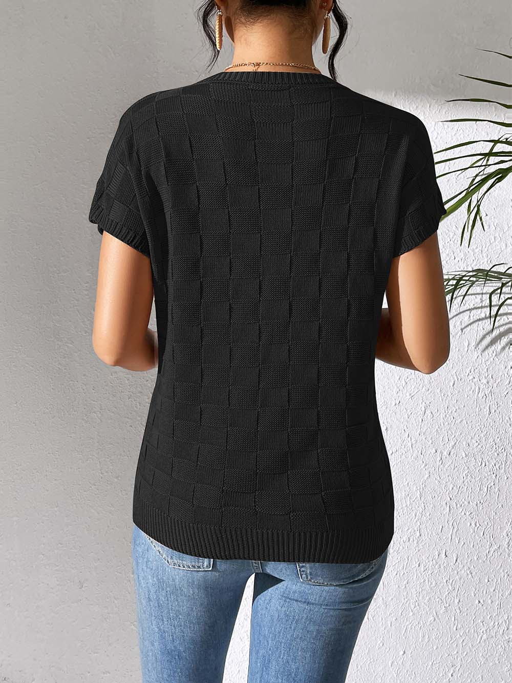 Loose Casual Short Sleeves Knitted T-Shirt | NCS