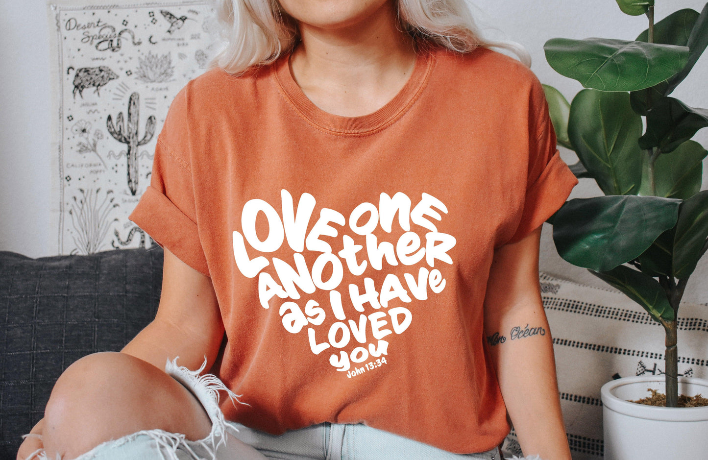 Love One another Christian Comfort Colors T Shirt