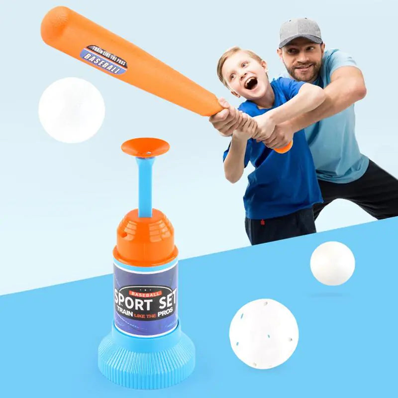 Children&#39;s Baseball Launcher Toy Set Baseball Tees Include 3 Balls Launcher Outdoor Sports Automatic Ball Toys Gifts for Toddler - # BOT&G521510002