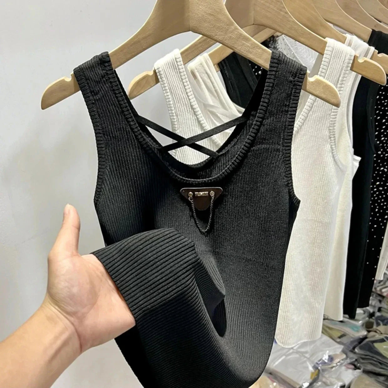 M-4XL Chic Tank Top Sleeveless Summer Korean Fashion Slim Women Aesthetic Camisole Free Shipping