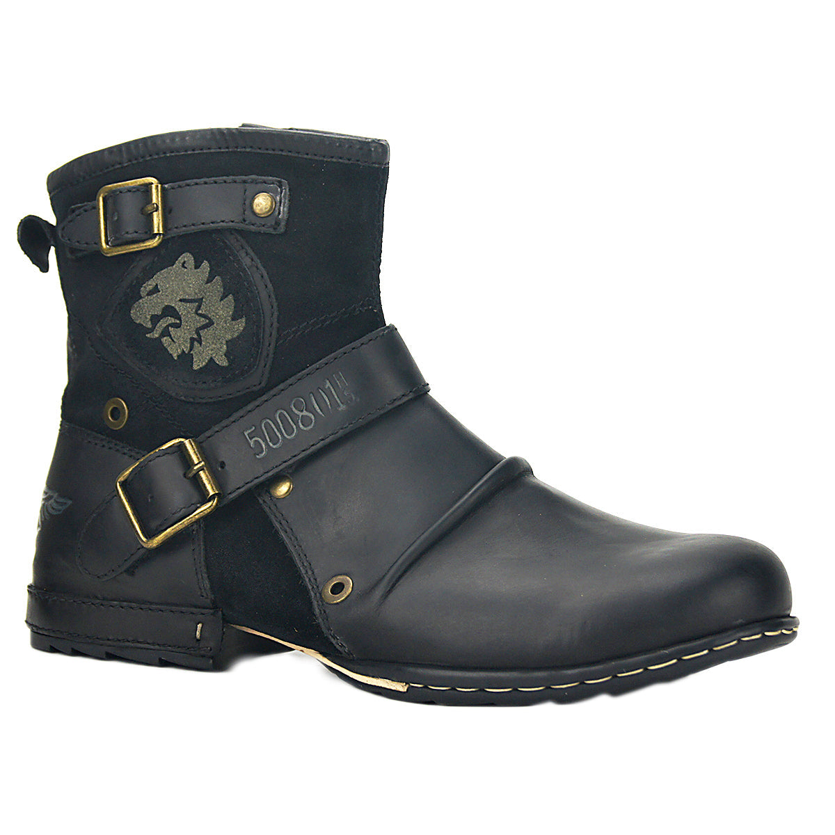 OSSTONE Men's Genuine Cow Leather Ankle Boots 5008-1