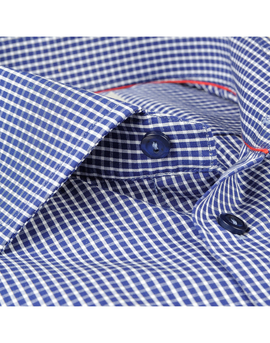 Made in Italy Dress Shirts// Navy + White Check - contemporary fit