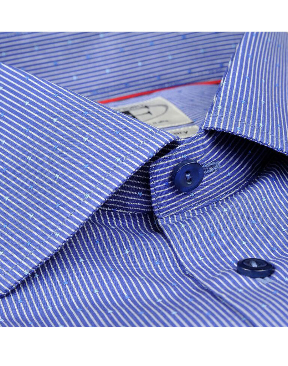 Made in Italy Dress Shirts// Blue Stripe- contemporary fit