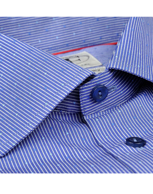 Made in Italy Dress Shirts// Blue Stripe- contemporary fit