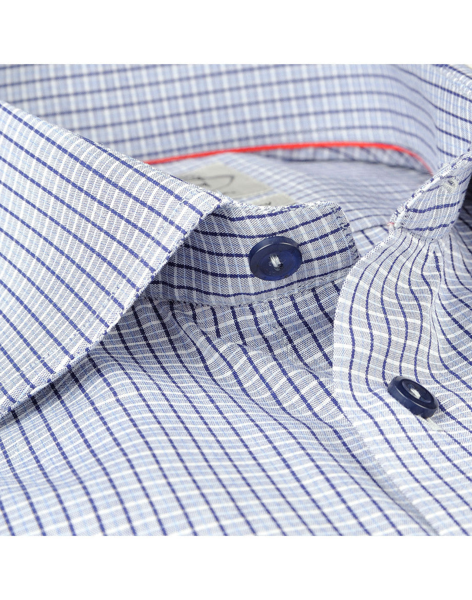 Made in Italy Dress Shirts// Navy Check- contemporary fit