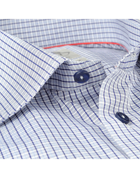 Made in Italy Dress Shirts// Navy Check- contemporary fit
